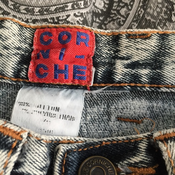 VINTAGE 80'S CORNICHE Denim - VINTAGE CORNICHE DESIGNER ACID RED TAG WOMENS JEANS MADE IN HONG FRONT PKT GOL…
